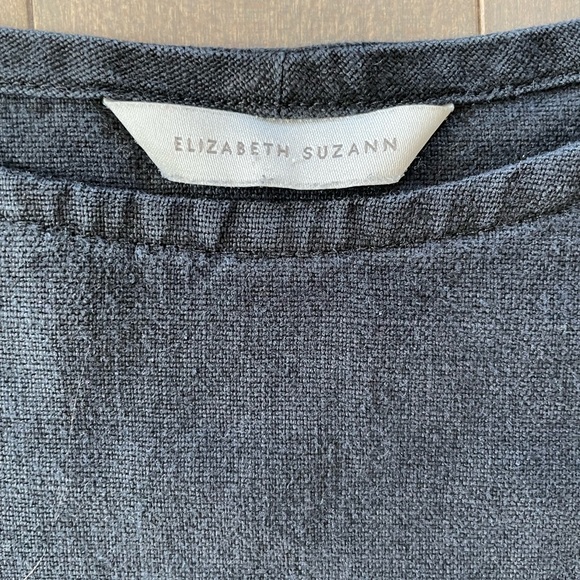 Elizabeth Suzann Dresses & Skirts - Elizabeth Suzann Black Short Sleeve Georgia Dress Linen Gauze Boxy Lagenlook